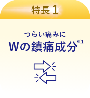 特長1 つらい痛みにWの鎮痛成分※1