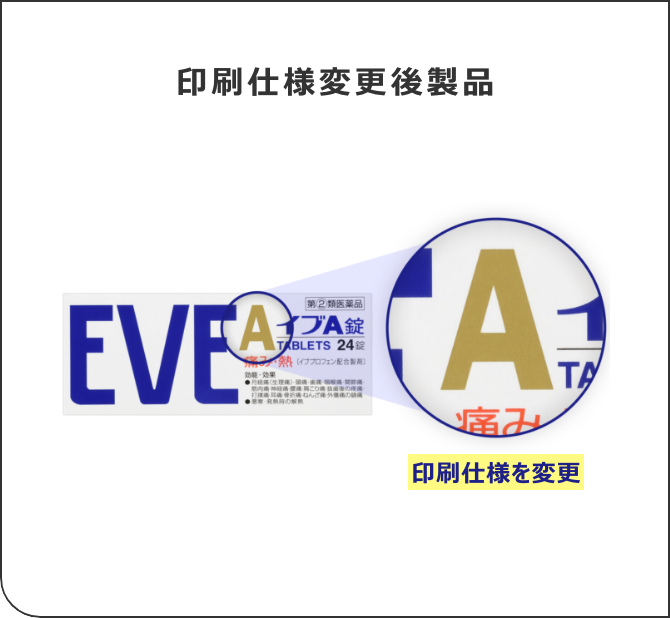 印刷仕様変更後製品 印刷仕様を変更